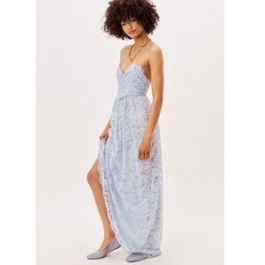 jarlo maxi dress Izzy High Neck Maxi Dress with Lace Waist Detail